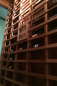 carpentry, wood work, red wine, custom wood work, wine bottle, aabc wine cellar, detail, design, craftsmanship, crafty