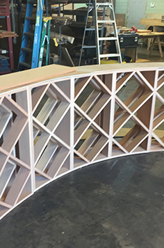 wood marble wine cellar