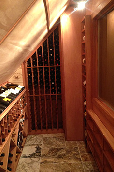 carpentry, wood work, red wine, custom wood work, wine bottle, aabc wine cellar, detail, stacked wine bottle, craftsmanship, collection