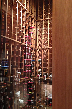 carpentry, wood work, red wine, custom wood work, wine bottle, aabc wine cellar, detail, stacked wine bottle, craftsmanship, collection