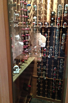 carpentry, wood work, red wine, custom wood work, wine bottle, aabc wine cellar, detail, stacked wine bottle, craftsmanship, collection