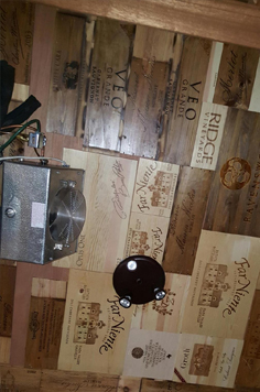 ceiling, cooling system, wine cellar cooling system, spotlight, custom ceiling, custom wine cellar, aabc wine cellar, far niente, veo grande, ridge vineyards